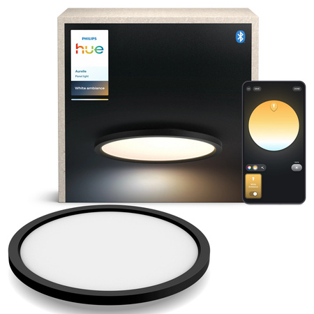 Plafond LED Deckenanbauleuchte 21W 2450lm IP20 Weiß Ambiente TW Schwarz 39,5cm Smart SMART Zigbee Bluetooth Aurelle Philips HUE