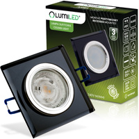 Glas-Einbaustrahler GU10, MR16 Einbauspot HALOGEN Quadrat Fest Schwarz ARIEL LUMILED