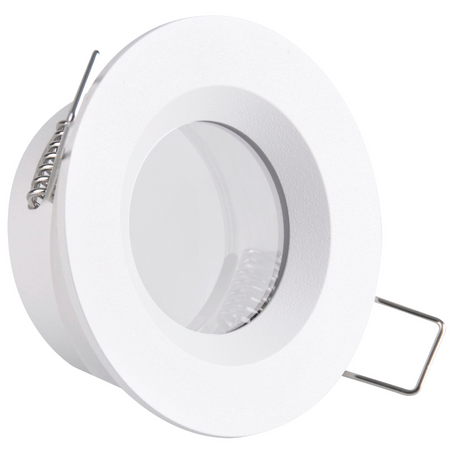 Runde mattweiße Einbauleuchte BORAS Eyelet MR16 IP44 GOLDLUX (Polux)