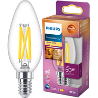 LED-Kerzenlampe E14 B35 5,9W = 60W 806lm 2700 warmes Filament PHILIPS dimmbar