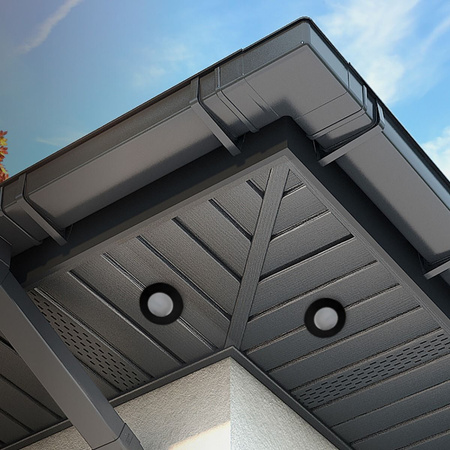 Set HALOGEN Hermetische Badezimmerleuchte PODBITKA AQUS Schwarz IP44 + LED GU10 1,5W 6500K Lumiled