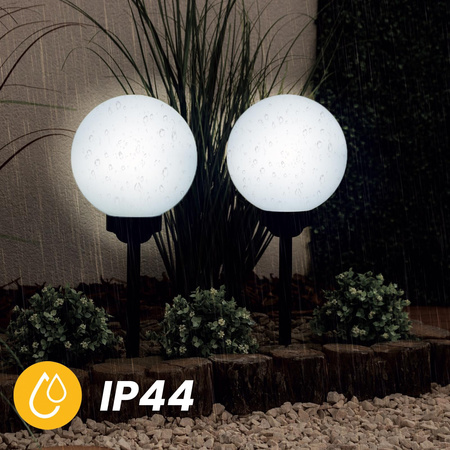 Solar-LED-Lampe, Solar Gartenleuchte IP44 6500K 20cm Kugelleuchte Weiße ATRIS LUMILED