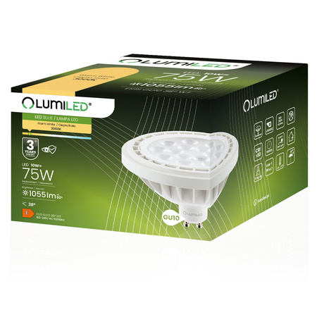LED Lampen ES111 GU10 10W = 75W 1055lm 3000K Warm 38° LUMILED