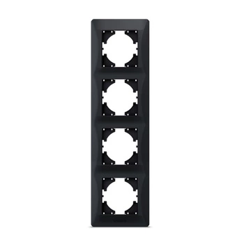 Horizontaler Rahmen für Wandsteckdosen mit vier Steckplätzen Schwarz BINERA VIDEX