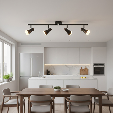 Bewegliche und verstellbare Decken- und Wandleuchte 16,8W LED BERG 4 schwarz 3000K GOLDLUX (Polux)