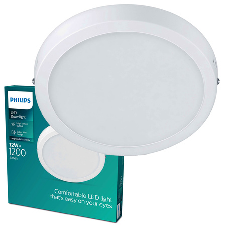 Plafond Panel LED-Oberflächen-Deckenleuchte MAGNEOS 12W 2700K 21cm weißes Downlight rund PHILIPS