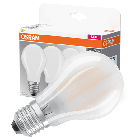 3x LED Lampen E27 A60 7,5W = 75W 1055lm 2700K Wärme 300° Filament OSRAM BASE