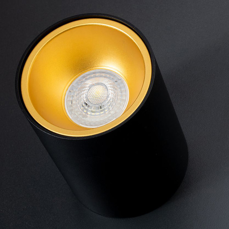 Aufputz-Halogenleuchte Aluminium SPOT TUBA für LED GU10 Schwarz - Gold