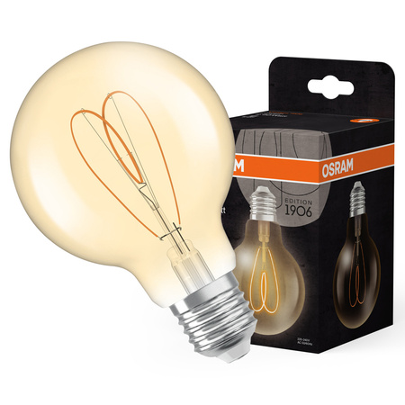 Dekorative LED-Lampe G80 Sphere E27 8W = 60W 806lm 2200K Warm CRI90 300° Amber Dimmbar Vintage 1906 Osram