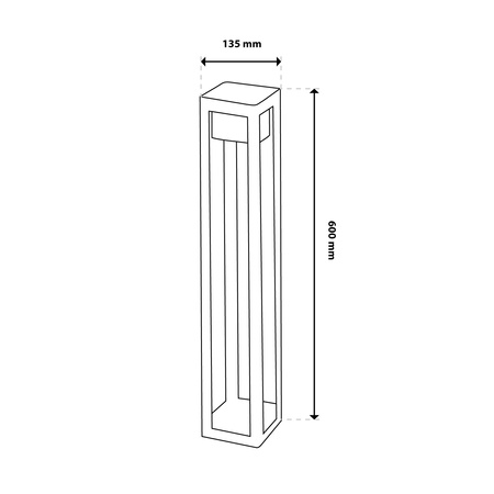 LED 12W 3000K 60cm Schwarz QUERCUS LUMILED Outdoor Standing Post Gartenlampe