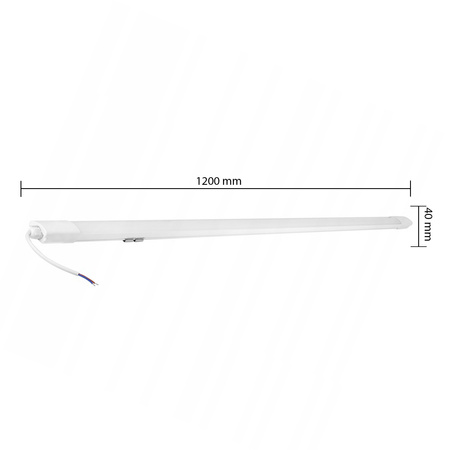 Hermetische LED-Leuchte 36W 120cm kalt 6200K IP65