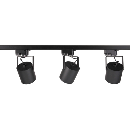Stromschienen-Kit 1-Phasen-Schiene + 3x GU10 Reflektor Schwarz MINOR Sanico Goldlux