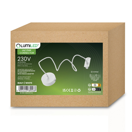 NETZADAPTER FÜR STROMSCHIENE 1F WEISS LEUCHTEND