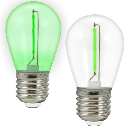 LED Lampen E27 FILAMENT 0,3W Grün für Girland PARTY GOLDLUX (Polux) SET OF 2 PACK.