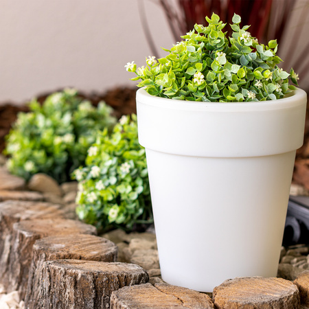 LED Solar Gartenlampe Weiß BLUMENTOPF 4000K neutral GOLDLUX (Polux)