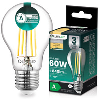 LED-Lampe E27 A60 3,8W 840lm = 60W 2700K warmweiß 360° Filament Energieklasse A LUMILED