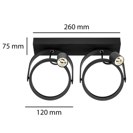 Deckenleuchte Wandleuchte LEON 2xES111 Beweglich schwarz