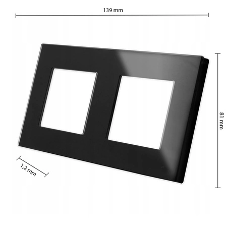 GLASS-Rahmen für die schwarze Doppelsteckdose