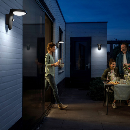 Gartenleuchte LED Wandleuchte TYLA IR myGarden 9W 2700K IP44 mit Bewegungs- und Dämmerungssensor Anthrazit PHILIPS