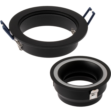 Glas-Einbaustrahler GU10, Einbauspot HALOGEN Runde Fest Schwarz TRIBUS LUMILED