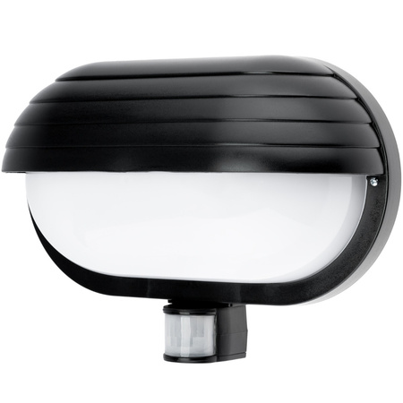 FRODA Gartenwandleuchte E27 IP44 mit PIR-Sensor Schwarz