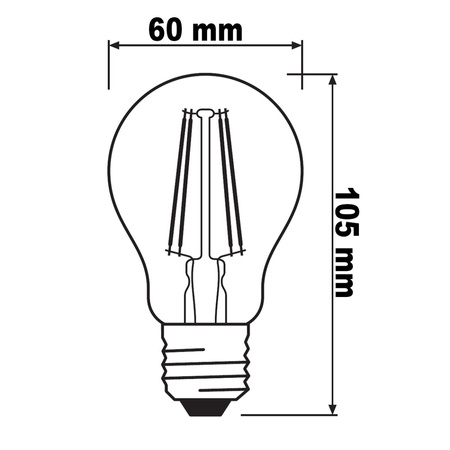 LED-Lampe E27 A60 6,5W = 55W 725lm 2400K Warm 360° OSRAM Vintage 1906