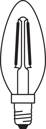 LED-Lampe B35 E14 Kerze 2.8W = 25W 250lm 4000K Neutral 200° Glühfaden Dimmbar Osram