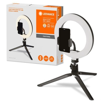 Mobile LED-Ring-Stehleuchte für Selfie 5,5W 250lm CCT 20 cm Bluetooth LEDVANCE + Fernbedienung