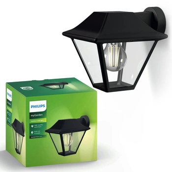 Gartenleuchte LED Wandleuchte ALPENGLOW myGarden E27 IP44 Downward Lantern Schwarz PHILIPS