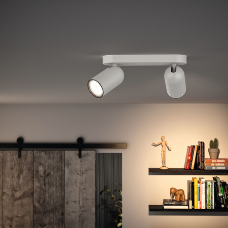 LED PONGEE Deckenleuchte 2x GU10 Reflektor bewegliche Leuchte Weiß PHILIPS