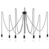 EDISON 7xE27 Spider Kronleuchter Hängeleuchte Deckenleuchte Loft Schwarz SOLLUX