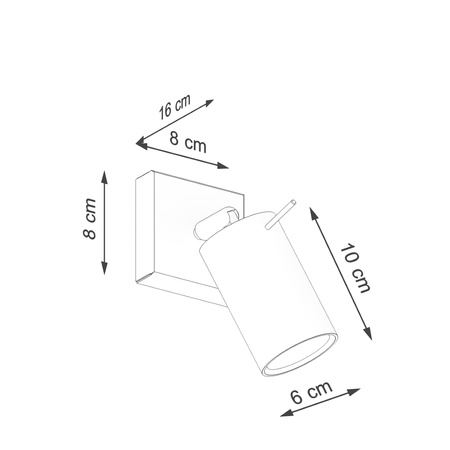 Wandleuchte Wandleuchte Reflektor Tuba Spot GU10 Ocker Rot Ring Bittersweet Shimmer SL.1506 Sollux