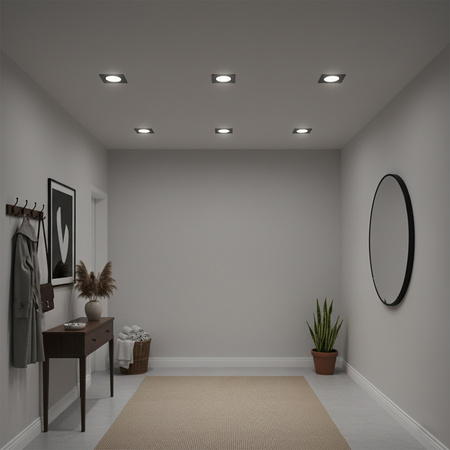 Glas-Einbaustrahler GU10, MR16 Einbauspot HALOGEN Quadrat Fest Schwarz ARIEL LUMILED