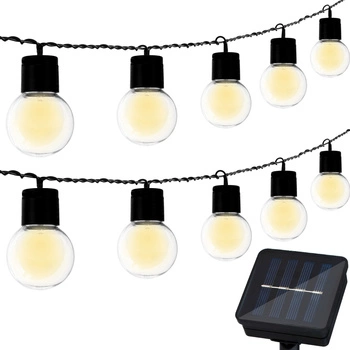 Solar Garland Garden DEKORATIVE Lichterkette 3,35m 10xLED TRANSPARENTE Kugeln 3000K
