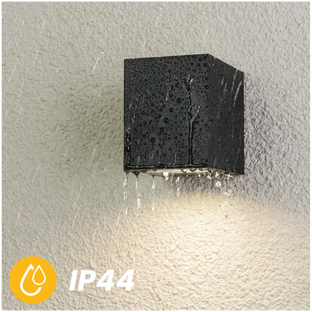 Wandleuchte Außen GU10, Garten-Wandleuchte Schwarz Quadratisch ALLIUM LUMILED