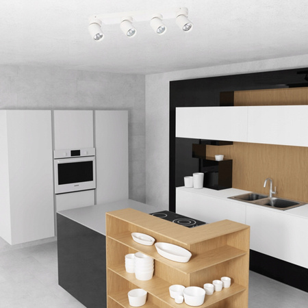 TIMO Decken-/Wandleuchte Wandleuchte Reflektor bewegliche Halogenleuchte 4 xGU10 weiß rund LVT