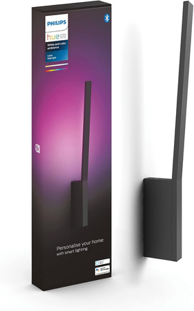 LED LIANE Wandleuchte Schwarz 12.2W 24V CCT RGB PHILIPS HUE Bluetooth Zigbee