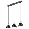 NICO Hängelampe 3xE27 Schwarz Holz LM-3.143 Lamkur