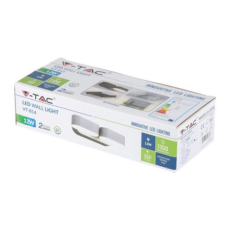 LED-Wandleuchte 12W 3000K IP65 Drehbar 350° Double Grey VT-814 V-TAC