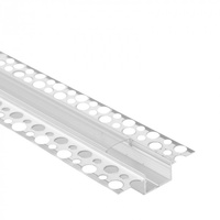 Aluminium-LED-Profil für Gipskarton REGIPS breit bündig eloxiert 1m mit transparentem Diffusor für LED-Streifen + Kappen Ecolight GPS-Serie