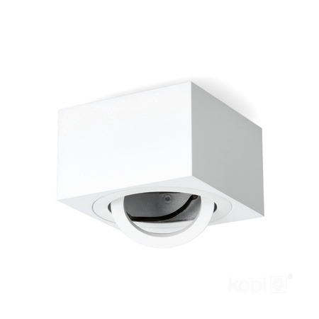 Aufputzleuchte HALOGEN SPOT 50 mm weiß quadratisch beweglich OH37S Kobi