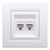 Computersteckdose 2x RJ45 Kat. 6 UTP mit Rahmen weiß SCHNEIDER ASFORA