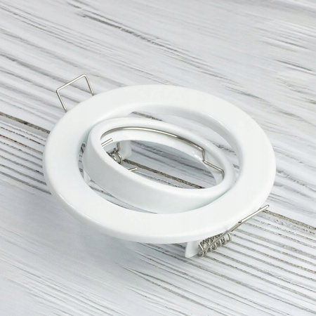 Einbaustrahler GU10, MR16 Einbauspot HALOGEN Runde beweglich Weiß Blech AURELI LUMILED