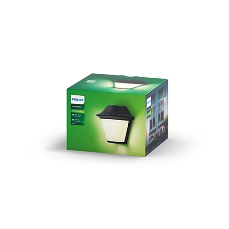 Gartenleuchte LED Wandleuchte SERRES myGarden E27 IP44 Schwarz PHILIPS
