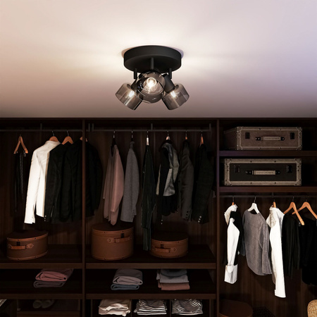 Deckenleuchte Reflektor Plafond 3x E14 LED Schwarz Sleet Philips