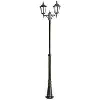 Outdoor-Gartenlampenmast LATERNE E27 Retro Classic OGMWN 2 195-295 cm schwarz Su-Ma