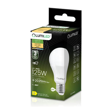 LED Lampen E27, Glühbirne A65 15W = 120W 2000lm 260° 4000K neutral LUMILED