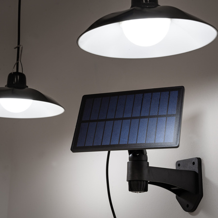 2x HELIA Solar LED Kronleuchter Garten Pendel Decke Sensor Pilot Panel LUMILED