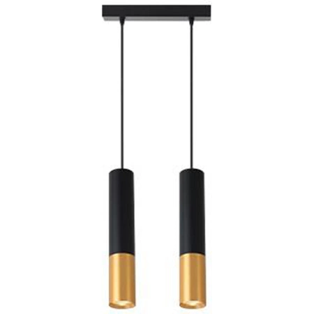 KEON 2xGU10 Verstellbare Pendelleuchte Schwarz und Gold MASTERLED