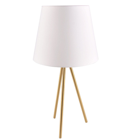 Dekorative Tischlampe E27 Weiß Gold ELENA Sanico Goldlux